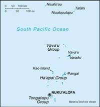 Map of Tonga